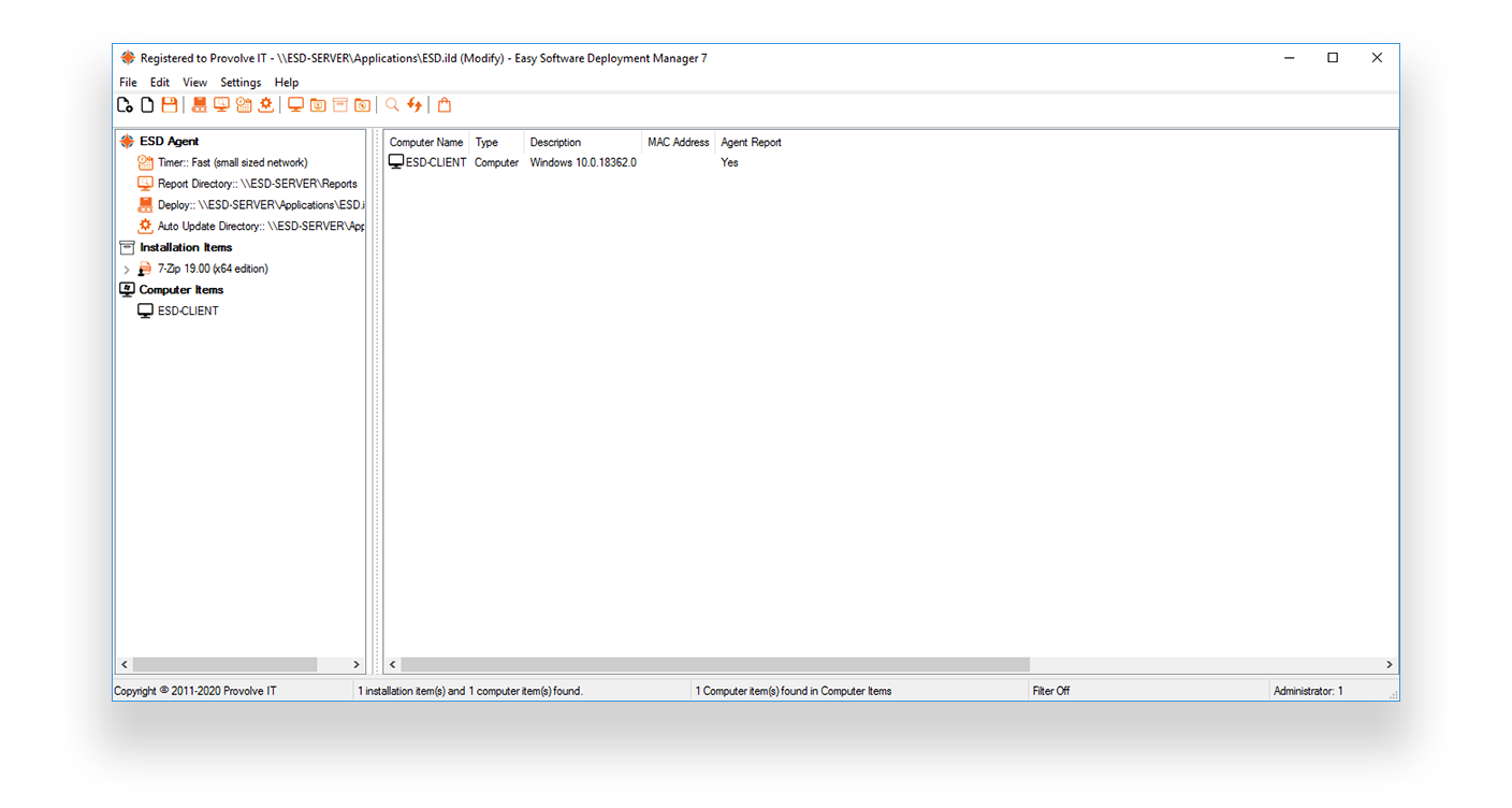 Easy Software Deployment Manager Console Screenshot